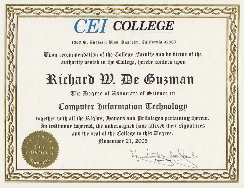 CEI College Associate of Science Degree in Computer Information Technology